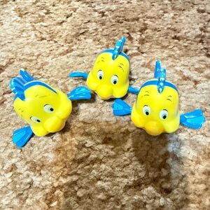 Vintage McDonald’s Disney The Little Mermaid Happy Meal Toy Flounder Lot Of 3